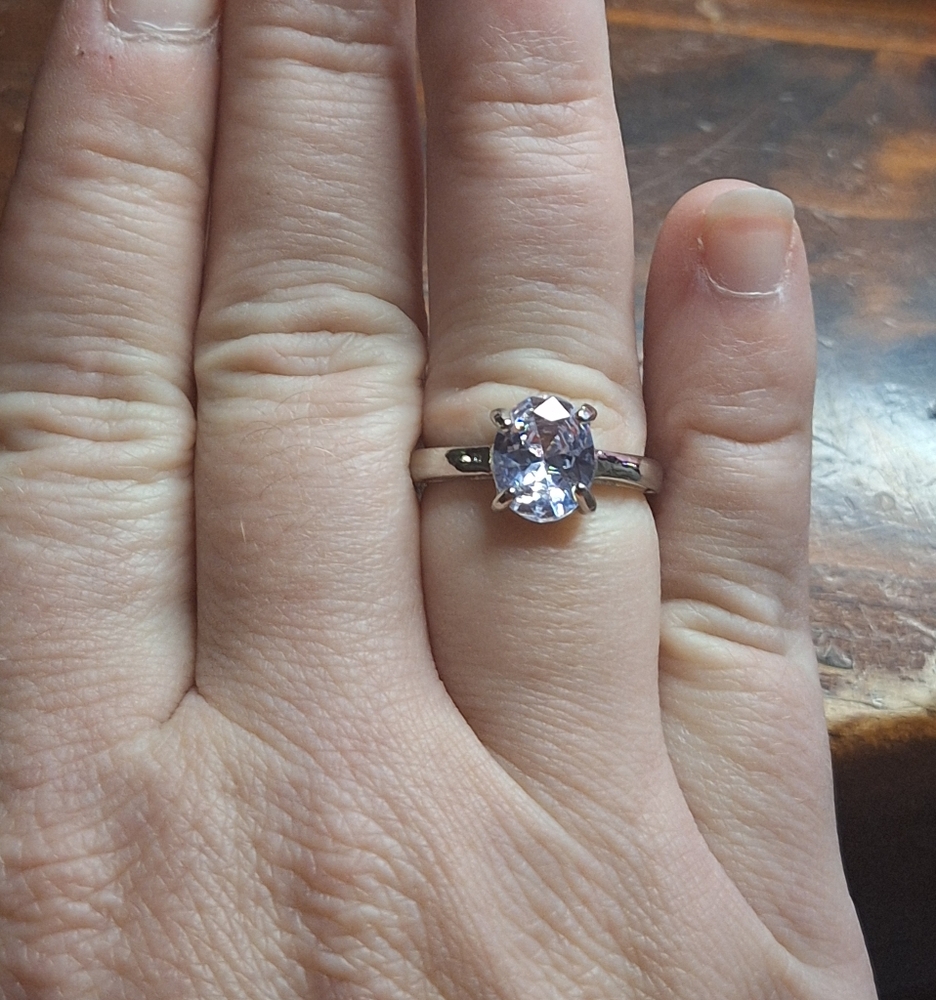 Oval cut Cubic Zirconia ring  size 7.5